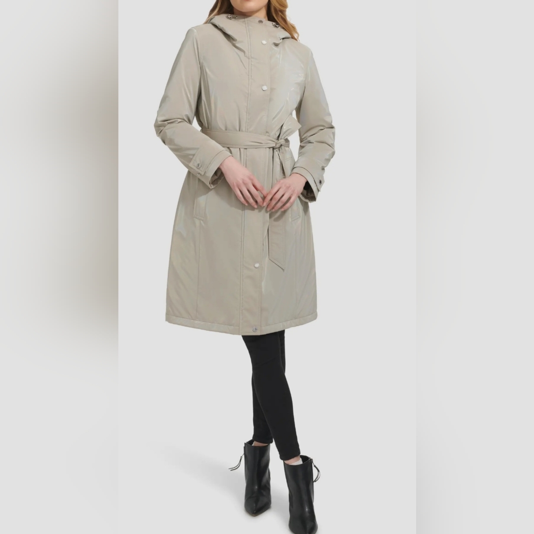 Kenneth Cole New York Stone Sleeker Hooded Raincoat